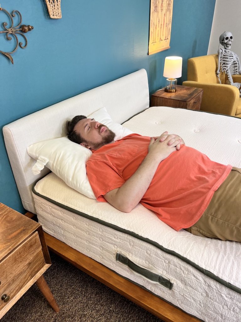 Testing the Avocado Green Mattress for heavier back sleepers